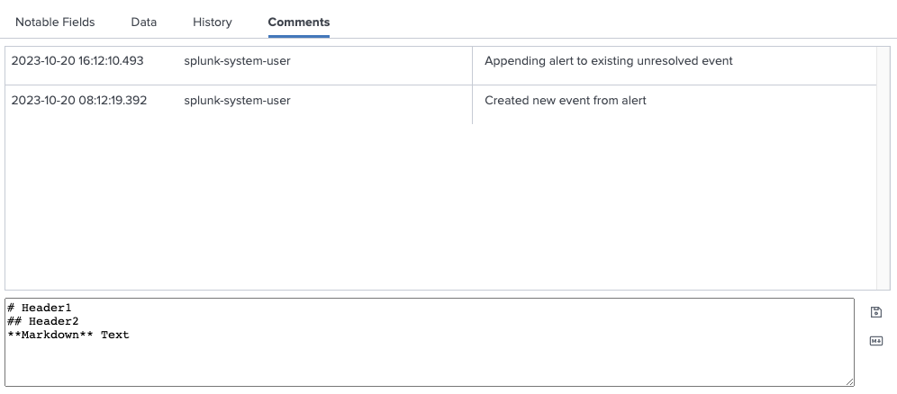 Comments Tab