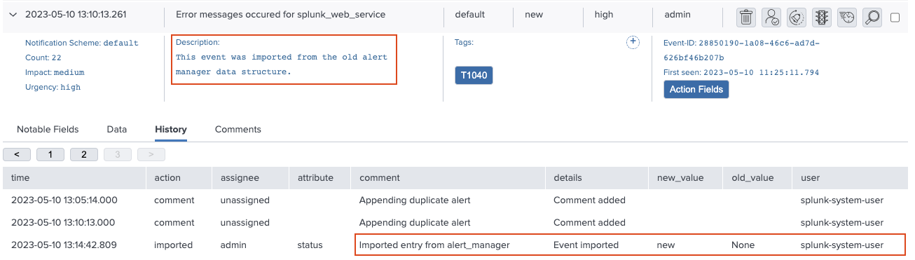 Imported Event Example
