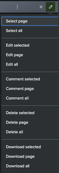 Bulk Actions Menu