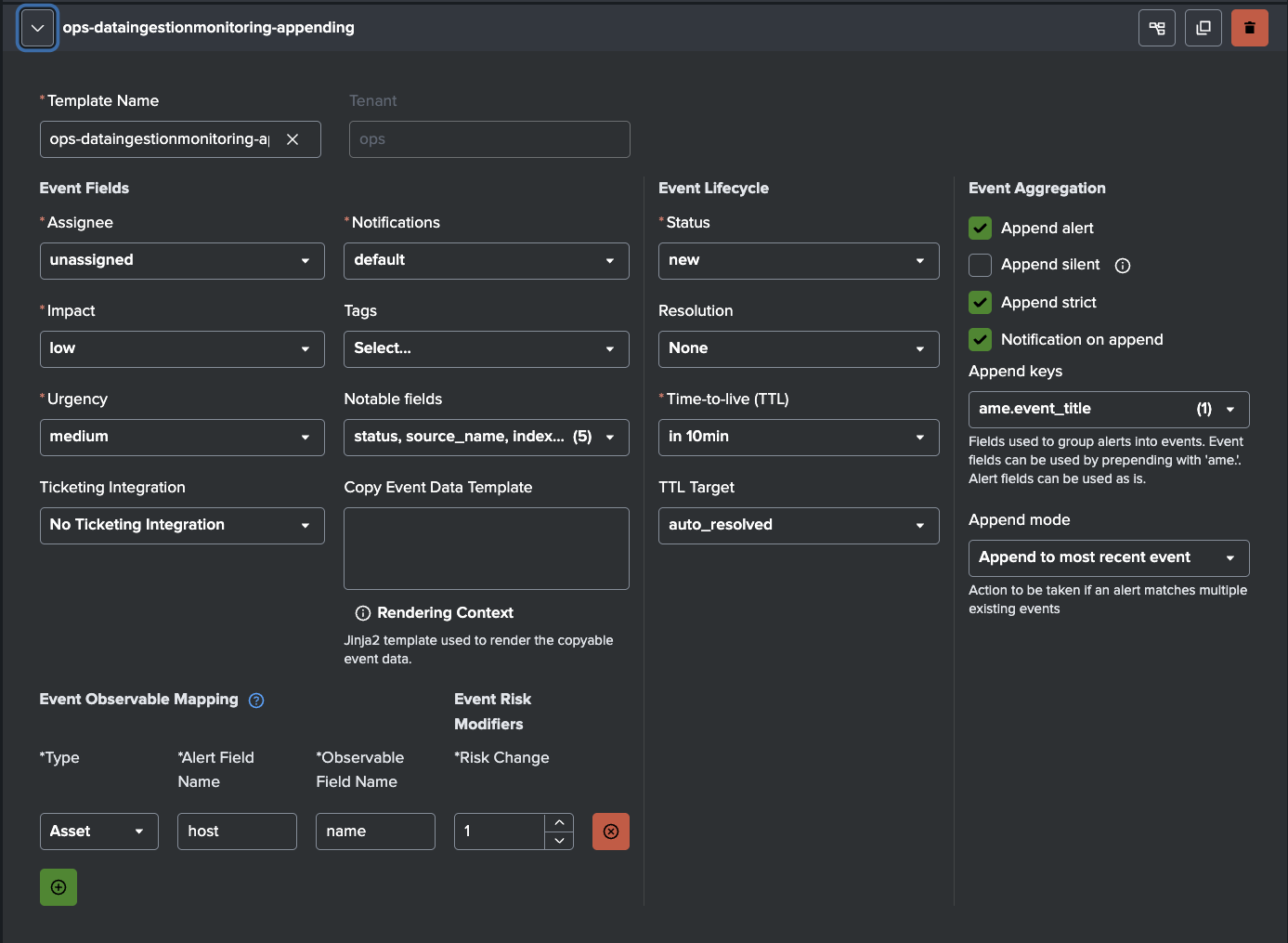 AME Template for DIM Detections