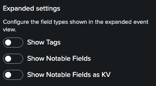 Expanded View Settings
