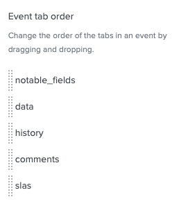 Event Tab Order Settings