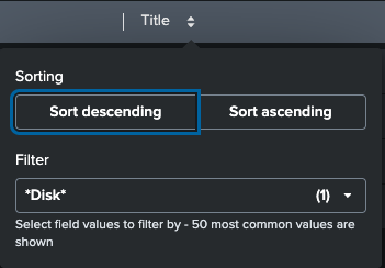 Column Sorting and Filtering