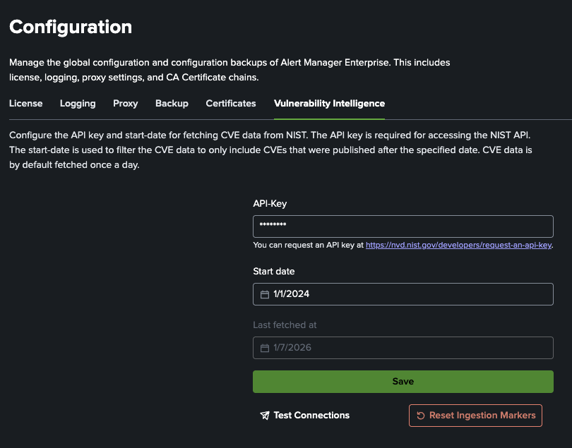 Vulnerability Intelligence Tab