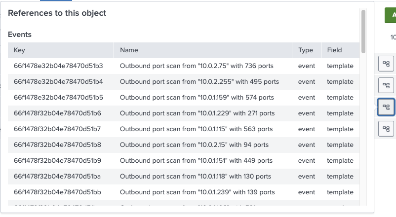 Object References Modal