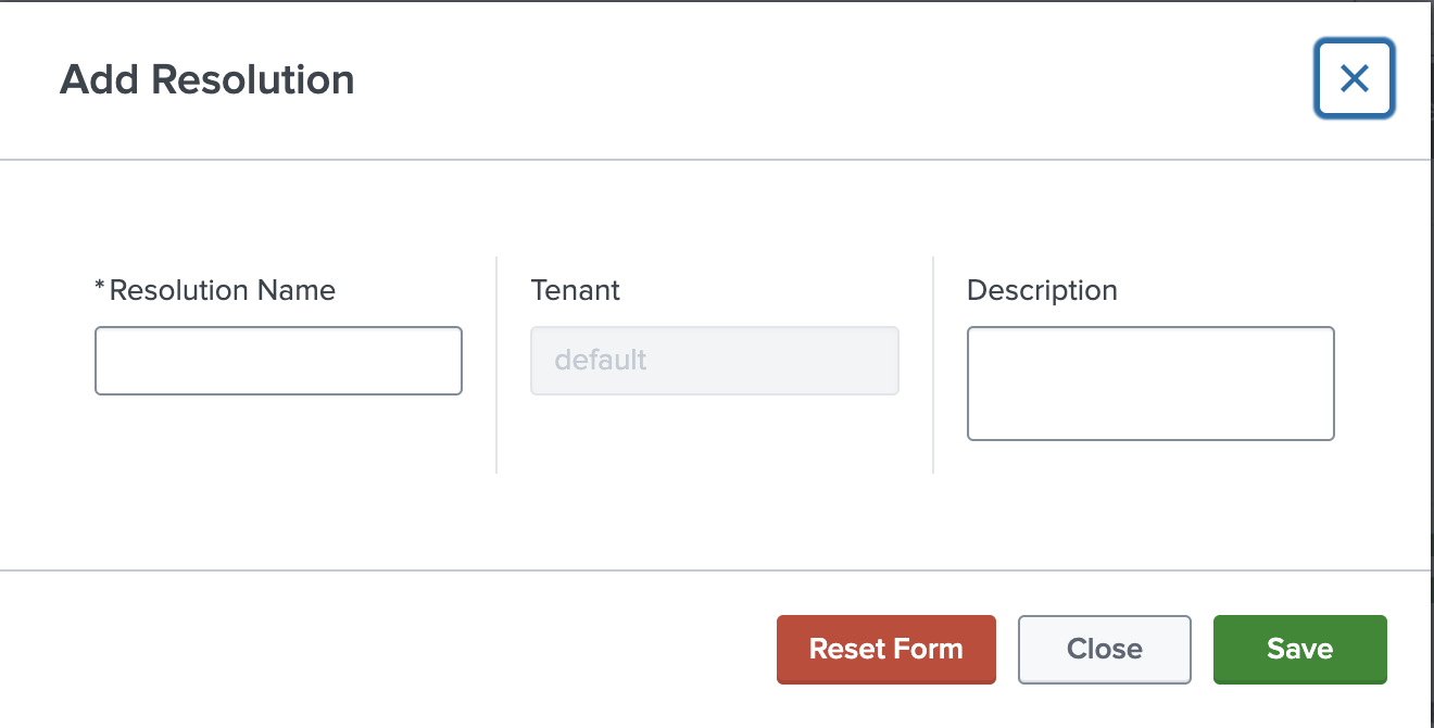 Add Resolution Form