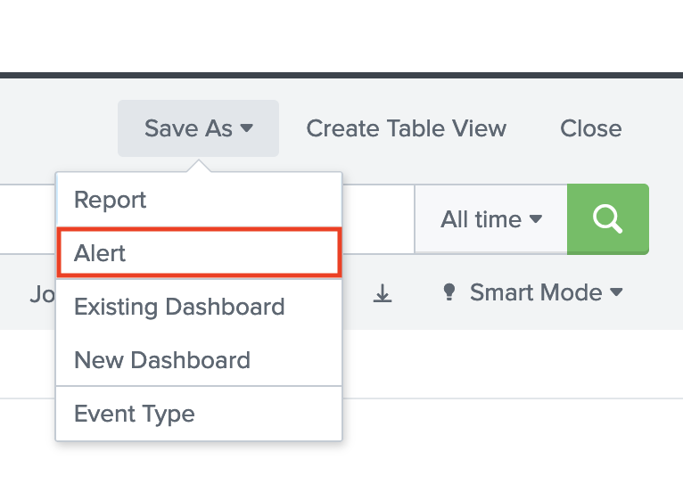 Save as Alert Option