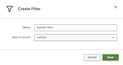 Save Filter Modal