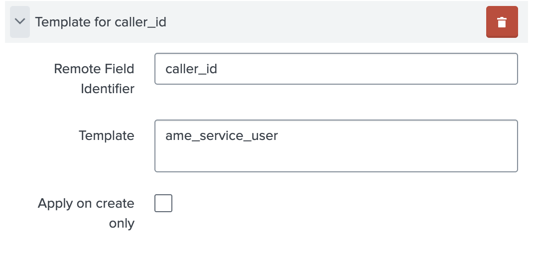 Configuring caller_id via template