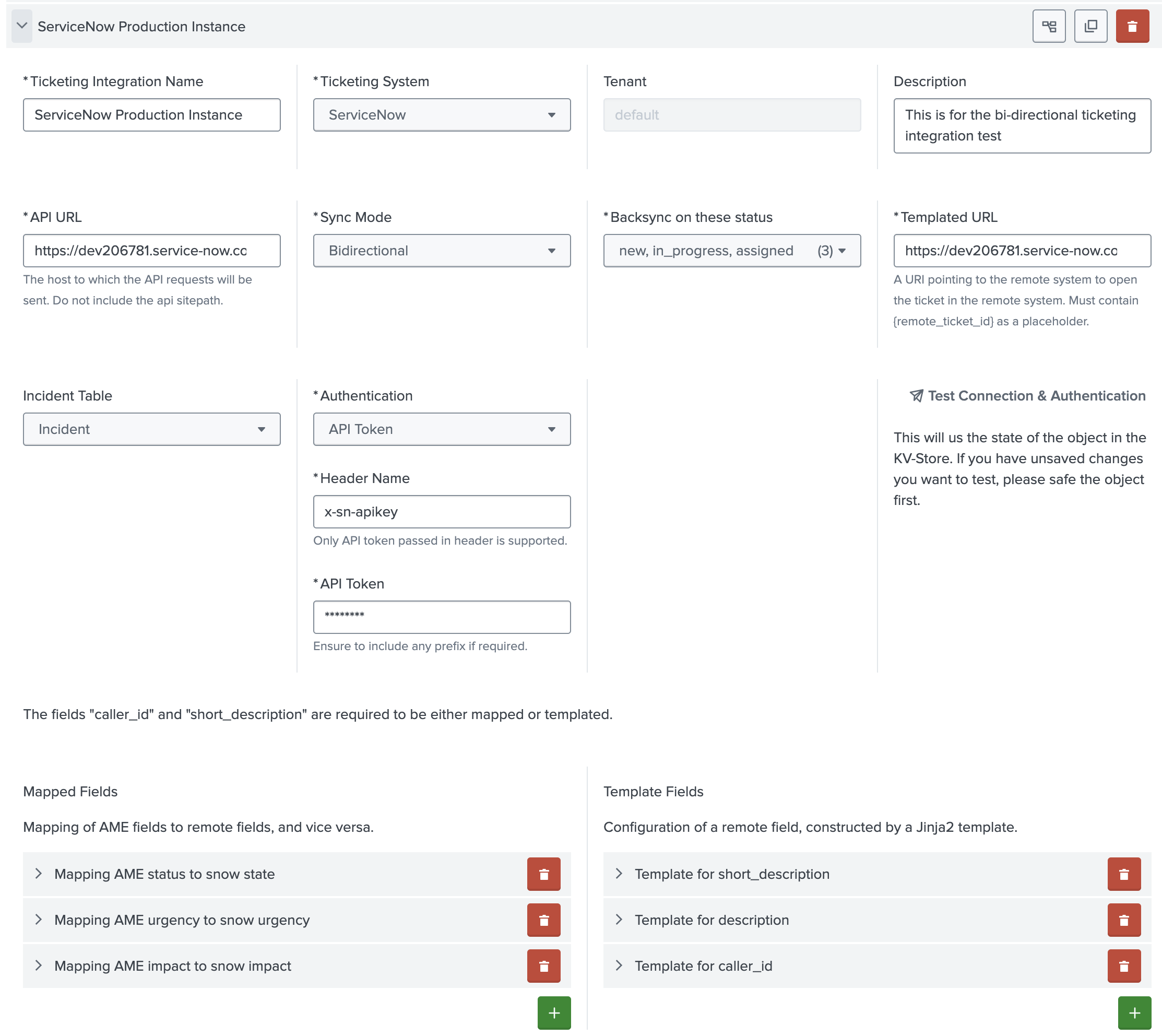 Setting up Bi-directional Ticketing Integration with ServiceNow