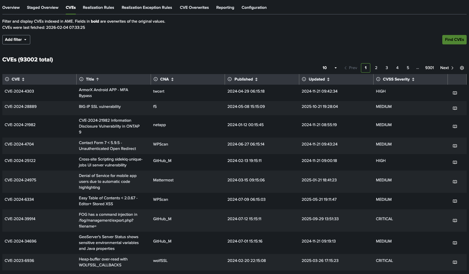 CVE Catalog